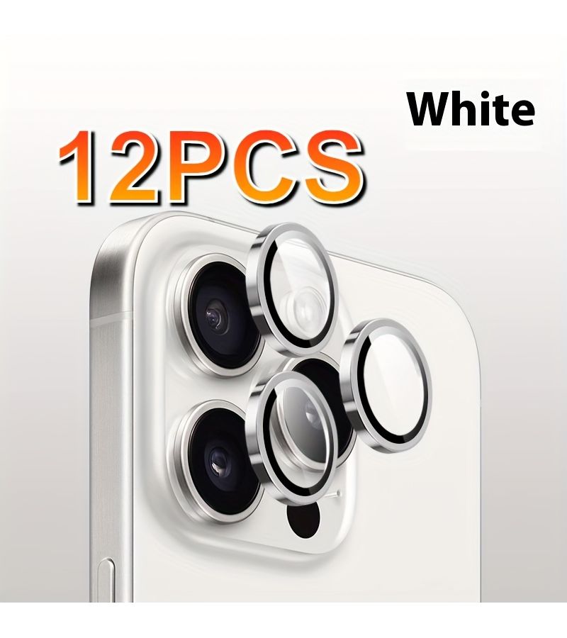 12 قطعة من فيلم حماية شفاف 9H HD من الزجاج المقوى لعدسات الكاميرا لهواتف iPhone 16 وiPhone 16 Pro وiPhone 16 Pro Max - Image 3