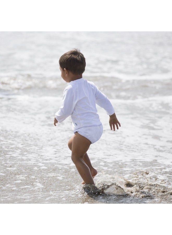 جرين سبراوتس حفاضات سباحة قابلة لإعادة الاستخدام من جرين سبراوتس سناب (عبوة من قطعتين) | لا حاجة لحفاضات أخرى، حماية من الأشعة فوق البنفسجية 50+، لون أبيض/سناب، 18 شهرًا - Image 1