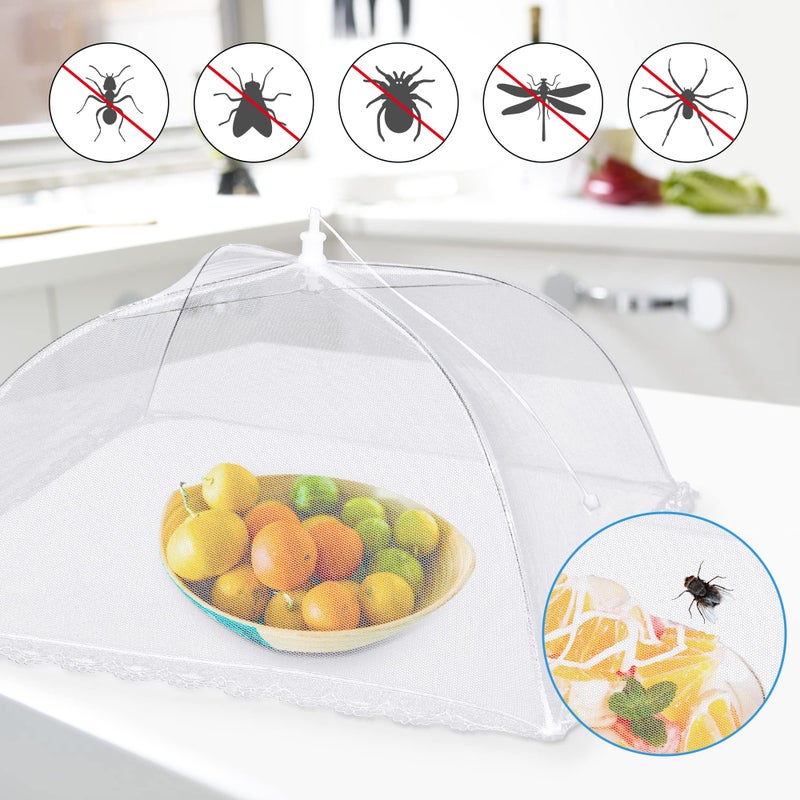 LYDTICK 10 PACK Mesh Food Covers for Outside, Food Covers Outdoors Pop-up Food Tents 2 Extra Large (40"x24") & 8 Large (17"x17") for Picnic, Camping Supplies - Image 5