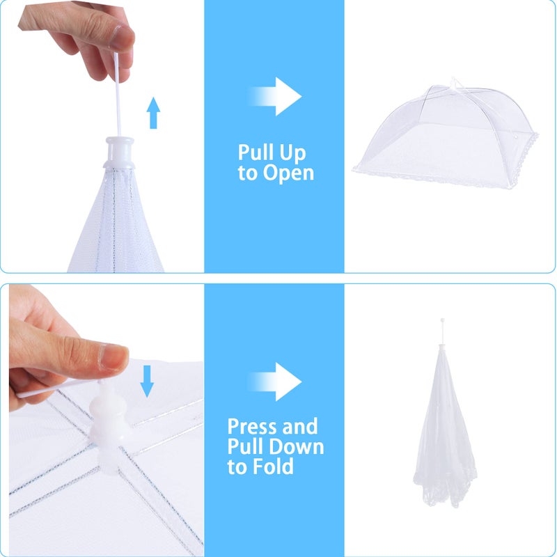 LYDTICK 10 PACK Mesh Food Covers for Outside, Food Covers Outdoors Pop-up Food Tents 2 Extra Large (40"x24") & 8 Large (17"x17") for Picnic, Camping Supplies - Image 3