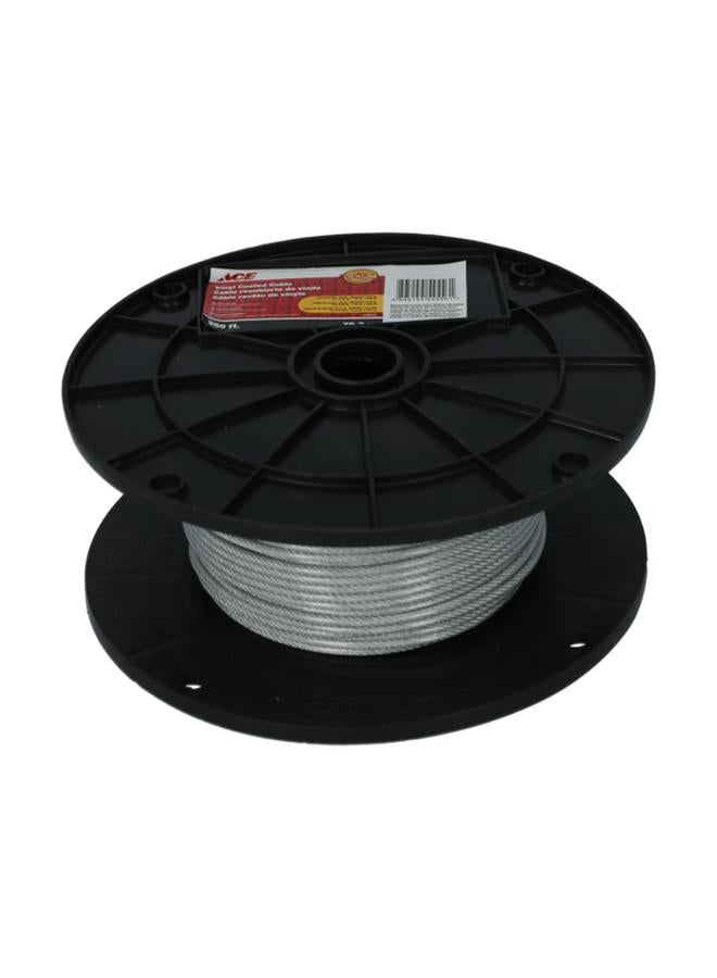 آيس حبل كابل مرن من الفولاذ المجلفن مطلي بالفينيل باللون الفضي بطول 76 متر AC-11811 (يباع بالمتر) - Image 1