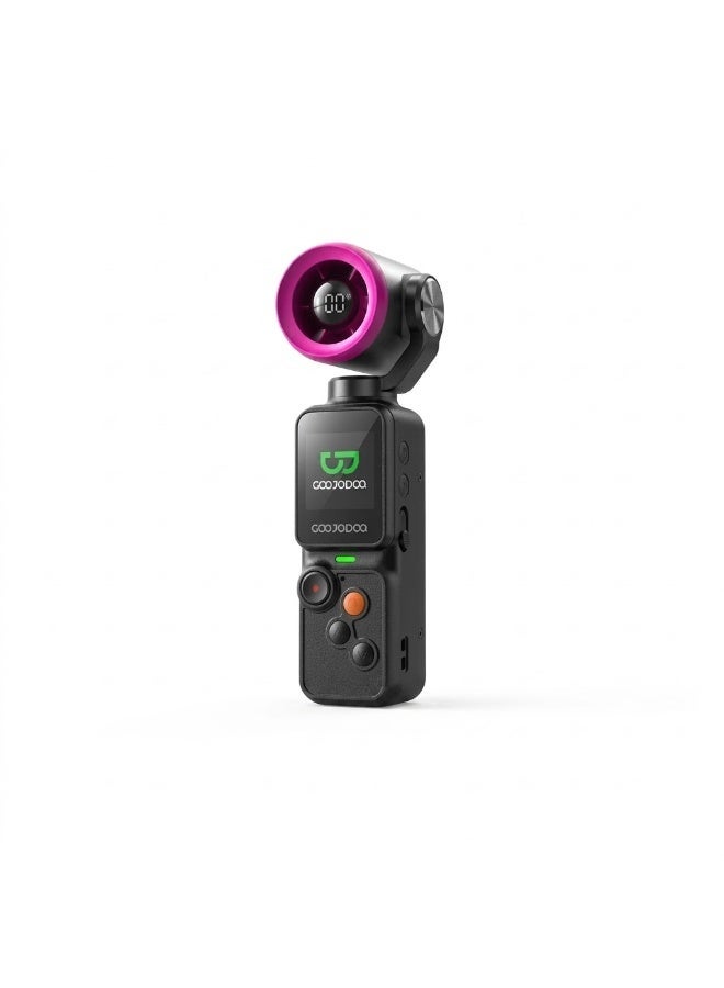 GOOJODOQ 2-in-1 Handheld Camera Fan, 100-Level High Speed Wind, Photo & Video Function, Black, GFS025 - Image 1