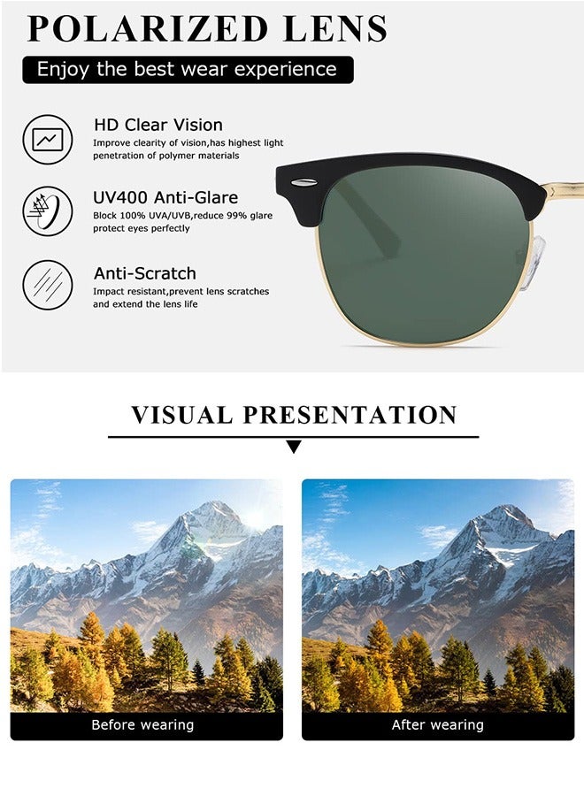 AZorb Semi Frame Sunglasses Men Women High Quality Classic Design Men's Ladies Sun Glassess Fashion Retro Sunglass Accessories UV400 Protection Shades for Driving Travel Daily  - Image 2