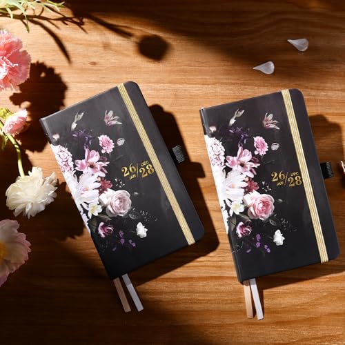 Vindora 2026-2028 Pocket Planner/Calendar - JAN. 2026 - DEC. 2028, 3.8" x 6.4", 3 Year Monthly Pocket Planner/Calendar, Monthly Calendar with 61 Note Pages, Pen Holder, Elastic Closure, Bookmark - Image 2