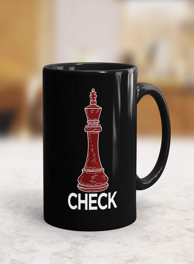 Gift Arcadia Ceramic Check Mate Coffee Mug - 2 Pieces, Black, 330ml (A088) - Image 2