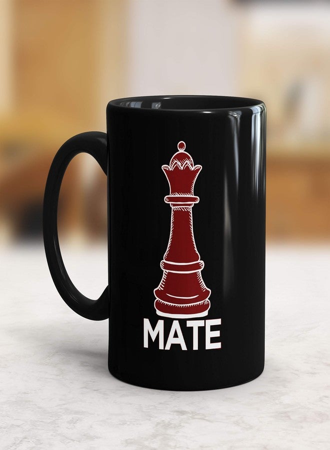 Gift Arcadia Ceramic Check Mate Coffee Mug - 2 Pieces, Black, 330ml (A088) - Image 3