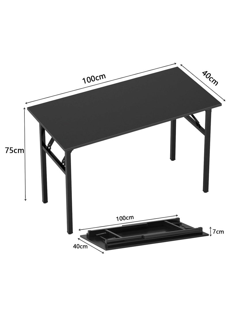 Chulovs - Chulovs 100cm Computer Desk for Small Space, Folding Table, Writing Desk, Compact Desk, No Install Needed - Image 1