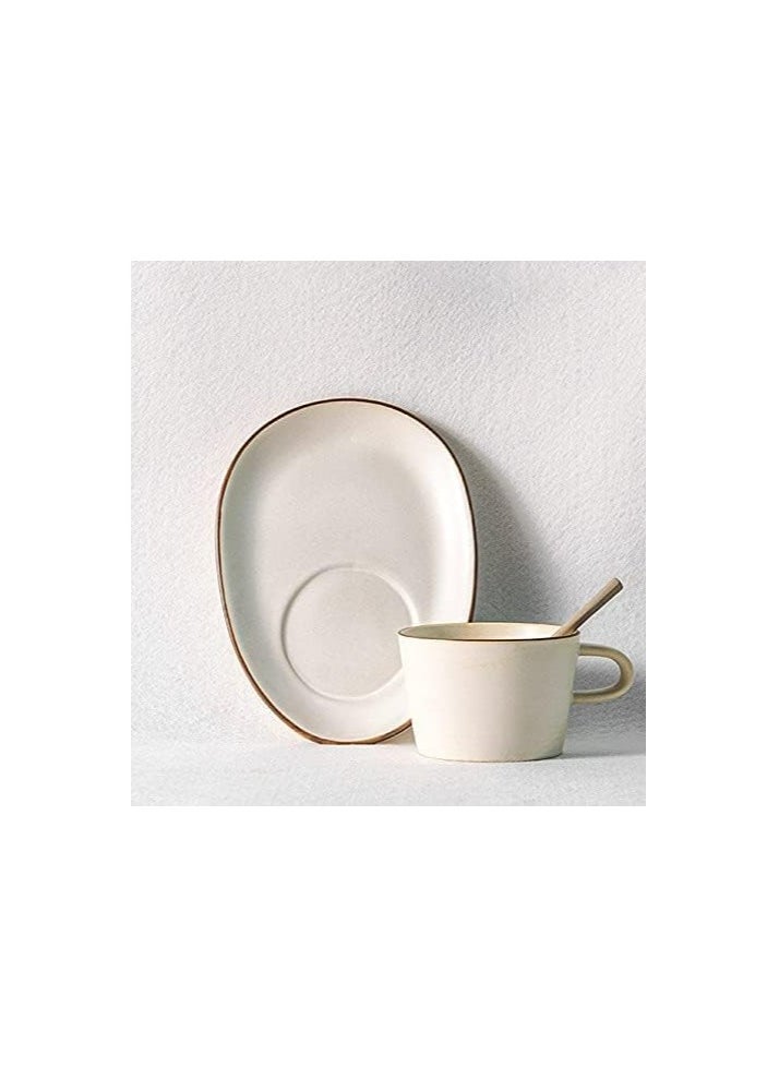 Oasisgalore - Ceramic Cup and Saucer Set for Tea(A Set of Three Pieces) - Image 1
