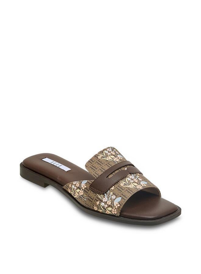 ELLE Women Monogram Print Slide Sandals - Image 2