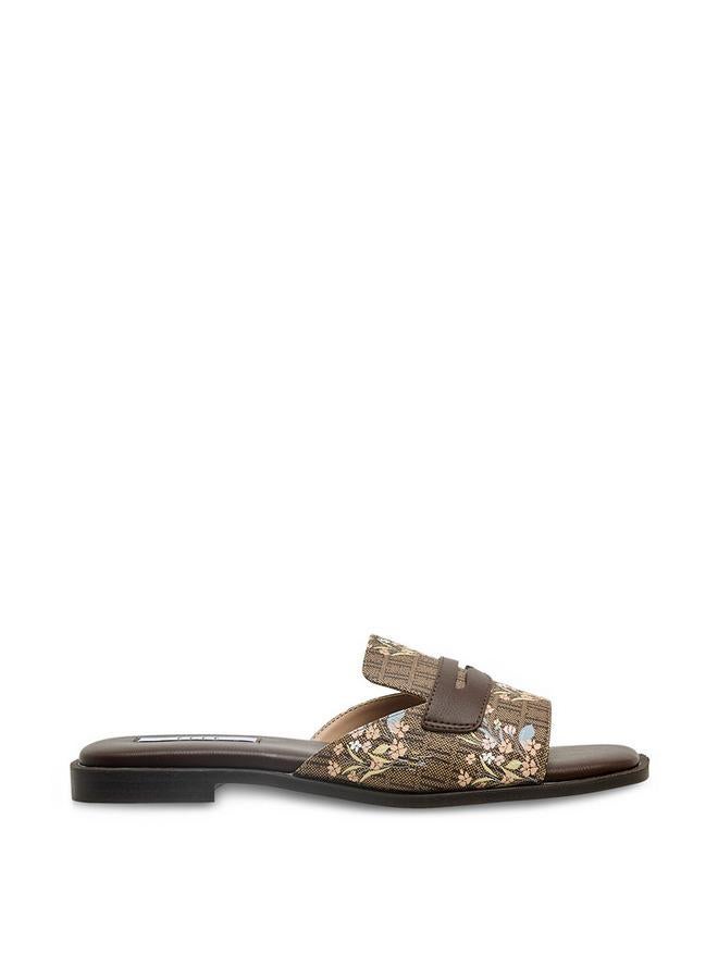 ELLE Women Monogram Print Slide Sandals - Image 3