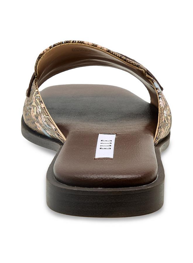ELLE Women Monogram Print Slide Sandals - Image 5