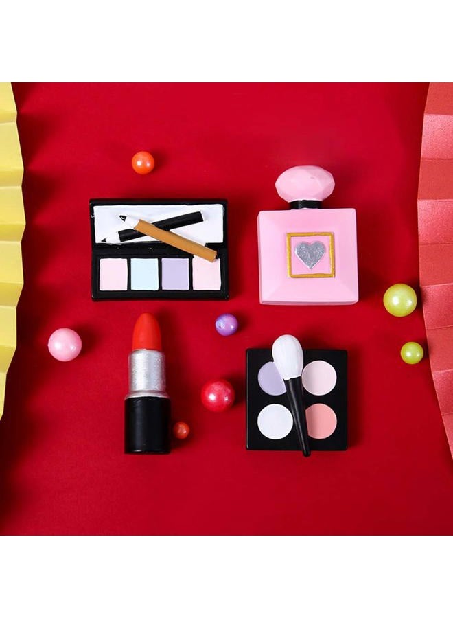 MEMOVAN Makeup Cake Topper 4 Pack, Resin Cosmetics Lipstick Perfume Bottle Eye Shadow Blush Make up Cake Decorations for Bridal Shower Bachelorette Girl Women Spa Salon Themed Birthday Party Supplies - Image 5