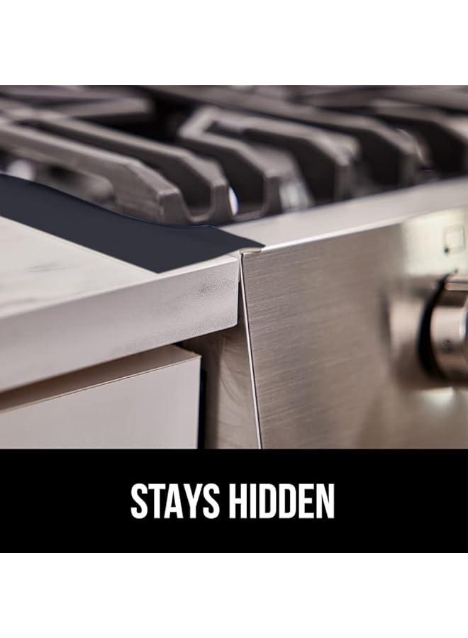 erorex Silicone Stove Gap Covers Heat Resistant Flexible Stovetop Filler Between Counters And Cooktops Seamless Hidden Oven Side Guard Prevents Counterspace Mess 21 Inch Black 2 Pack - Image 4