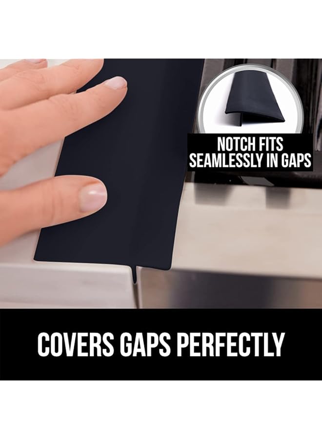erorex Silicone Stove Gap Covers Heat Resistant Flexible Stovetop Filler Between Counters And Cooktops Seamless Hidden Oven Side Guard Prevents Counterspace Mess 21 Inch Black 2 Pack - Image 3