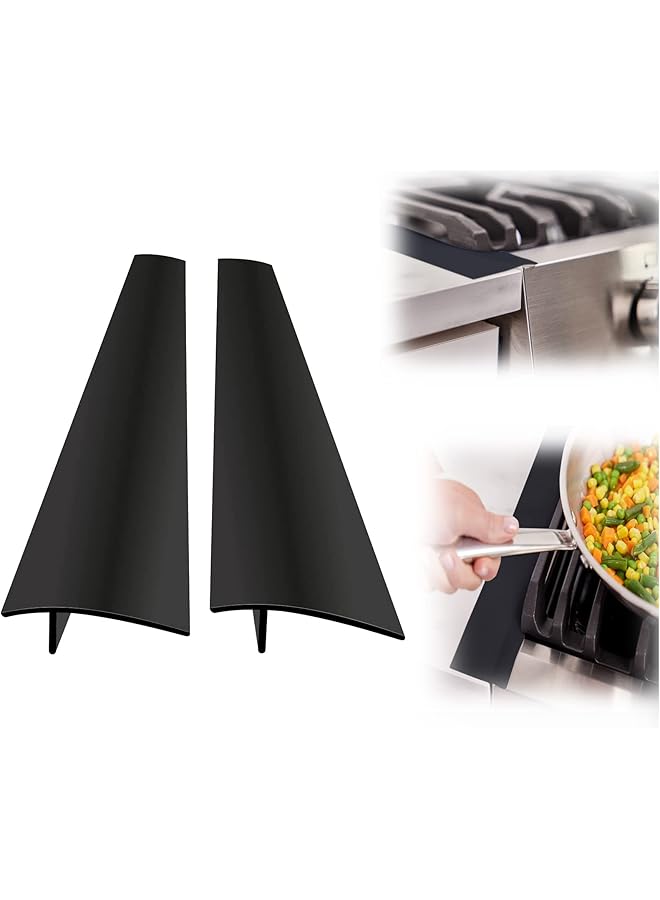 erorex Silicone Stove Gap Covers Heat Resistant Flexible Stovetop Filler Between Counters And Cooktops Seamless Hidden Oven Side Guard Prevents Counterspace Mess 21 Inch Black 2 Pack - Image 1