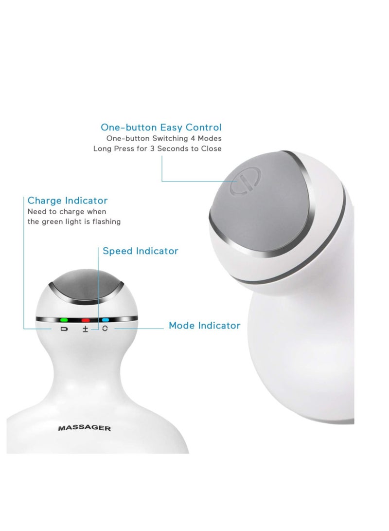 إلترازون مساج الفروة الرأس المحمولة الكهربائية مع جهاز تدليك اليد و 4 رؤوس للتدليك العميق 84 نقطة لتحفيز نمو الشعر وتخفيف التوتر وتدليك الجسم بالكامل - Image 2