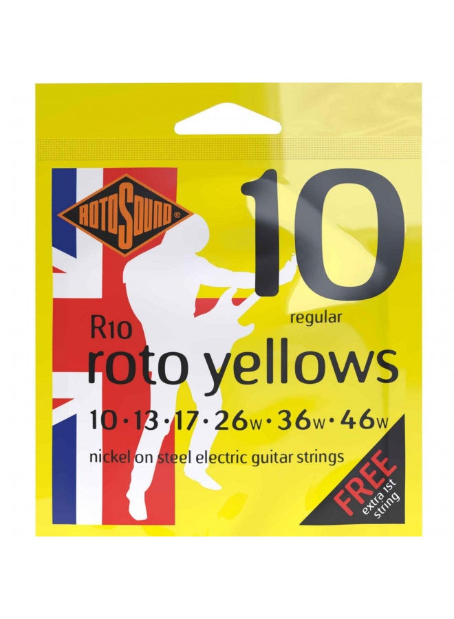 Rotosound أوتار جيتار كهربائي روتوساوند روتو يلو R10 (10-46) - Image 1