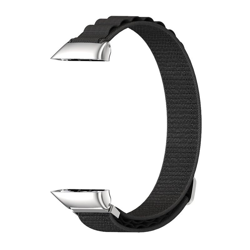 erorex For Huawei Band 6 / Honor Band 6 / 7 Nylon Breathable Watch Band(Black Silver) - Image 2