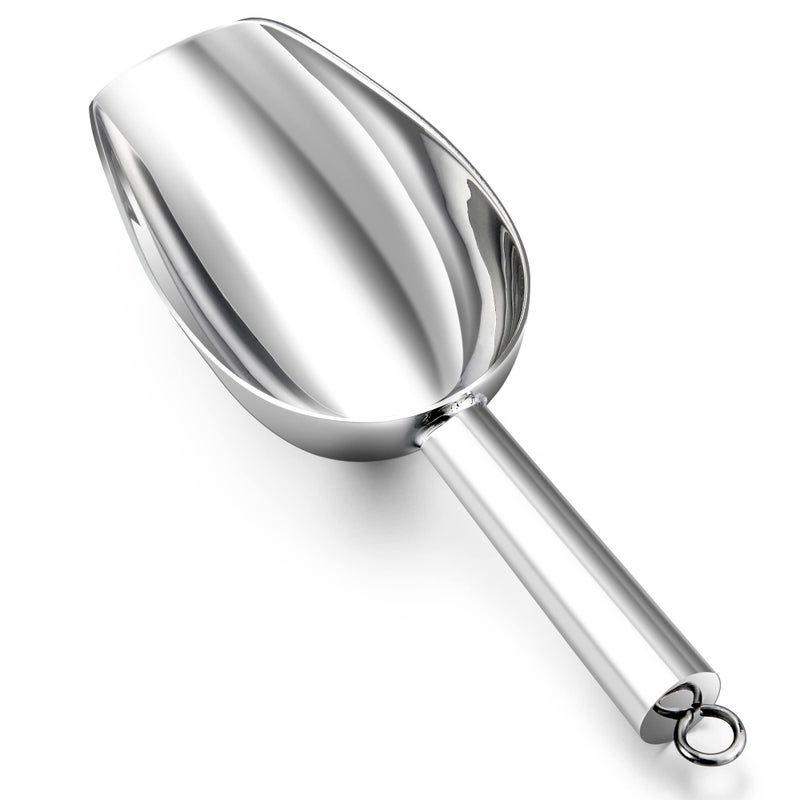 8Oz Ice Scoop Homikit Stainless Steel Food Scoop for Kitchen Bar Garden Buffet Metal Flour Candy Sweet Scoop with Sturdy Design Mirror Finished  Easy Clean Dishwasher Safe