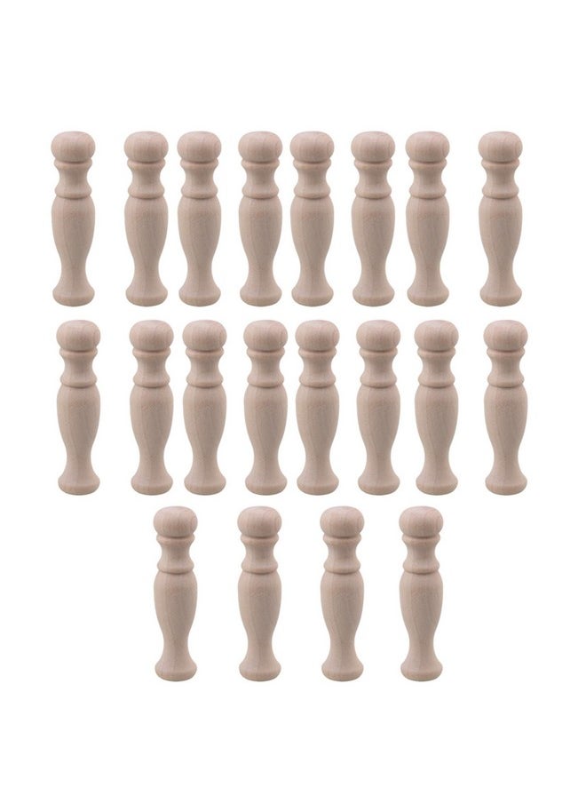 Mxfans Mxfans 20pcs Decorative Wood Spindles Unfinished Wood Craft Spindles 72x18mm  - Image 1