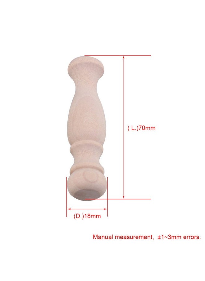 Mxfans Mxfans 20pcs Decorative Wood Spindles Unfinished Wood Craft Spindles 72x18mm  - Image 4