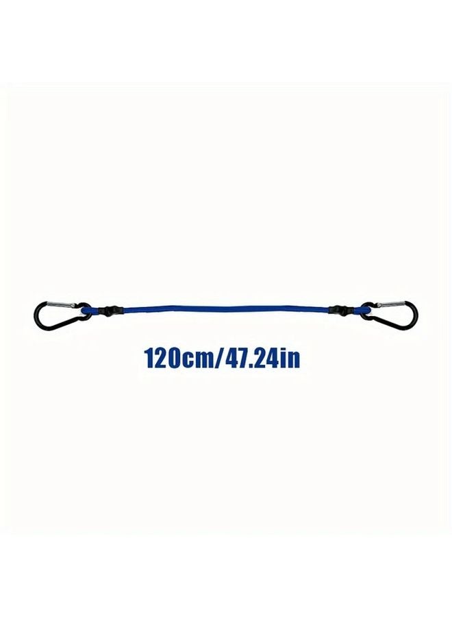 Blue Heavy Duty Stretchable Bungee Cords with Metal Hooks 47 24 Inch Tie Down Straps - Image 1
