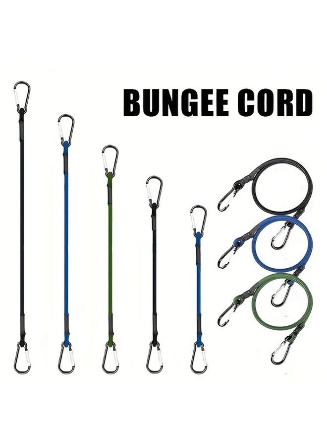 Blue Heavy Duty Stretchable Bungee Cords with Metal Hooks 47 24 Inch Tie Down Straps - Image 2