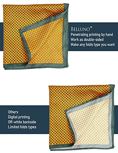 BELLUNO Pocket Square 6 pcs with 3 Folds Holders, Penetrating Printed Handkerchiefs Set for Men - Image 5