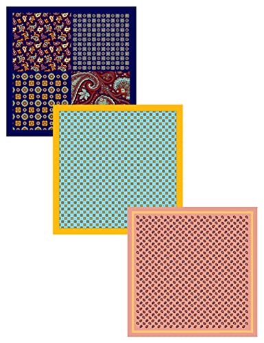 BELLUNO Pocket Square 6 pcs with 3 Folds Holders, Penetrating Printed Handkerchiefs Set for Men - Image 3