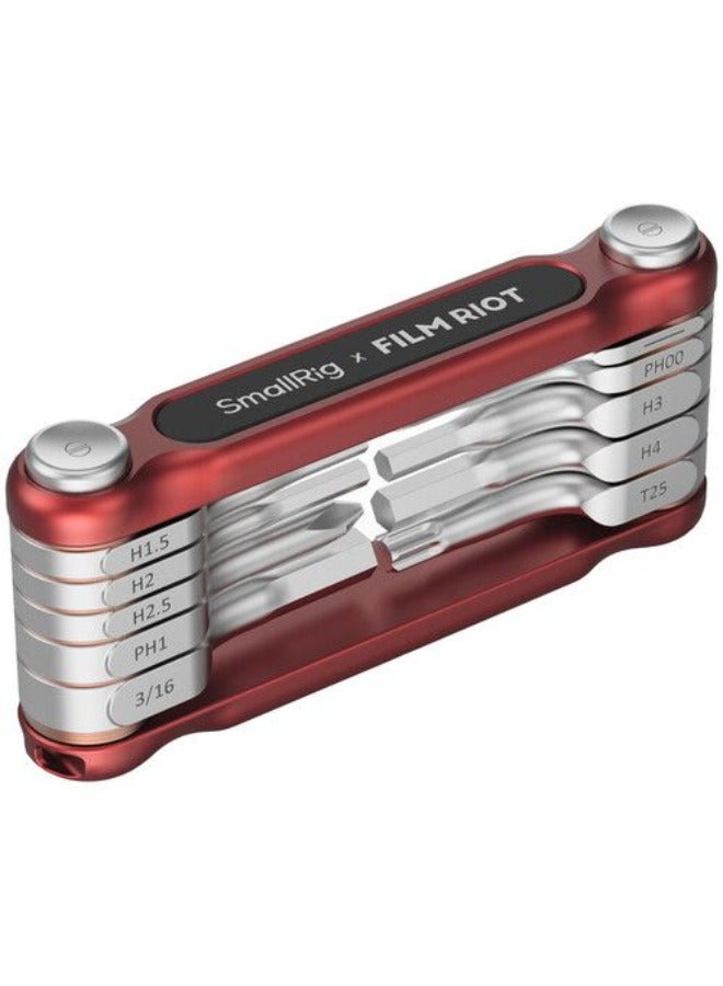 SmallRig x FILM RIOT 10-in-1 Folding Wrench Set with Multiple Angle Positioning (Red) 4813 - Image 1