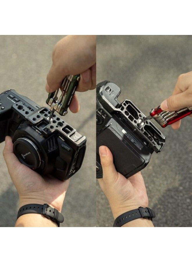 SmallRig x FILM RIOT 10-in-1 Folding Wrench Set with Multiple Angle Positioning (Red) 4813 - Image 2