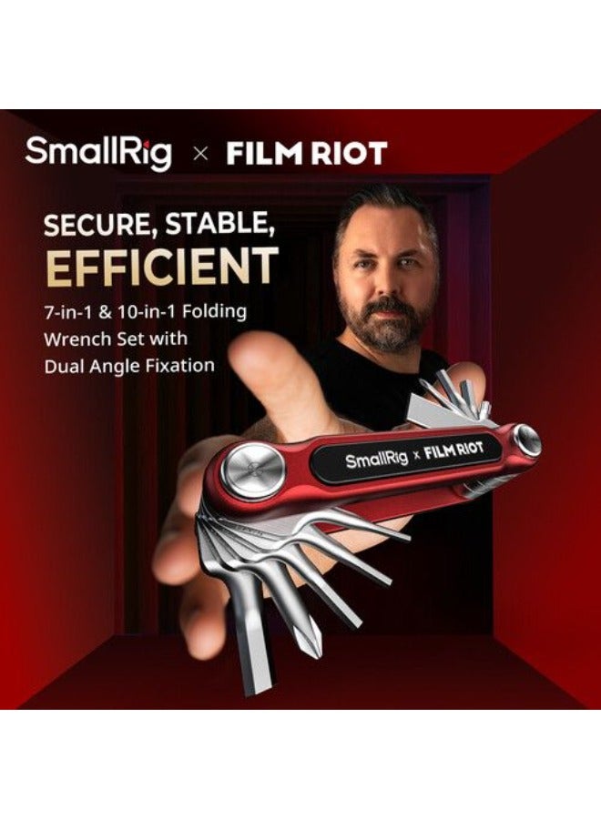 SmallRig x FILM RIOT 10-in-1 Folding Wrench Set with Multiple Angle Positioning (Red) 4813 - Image 3