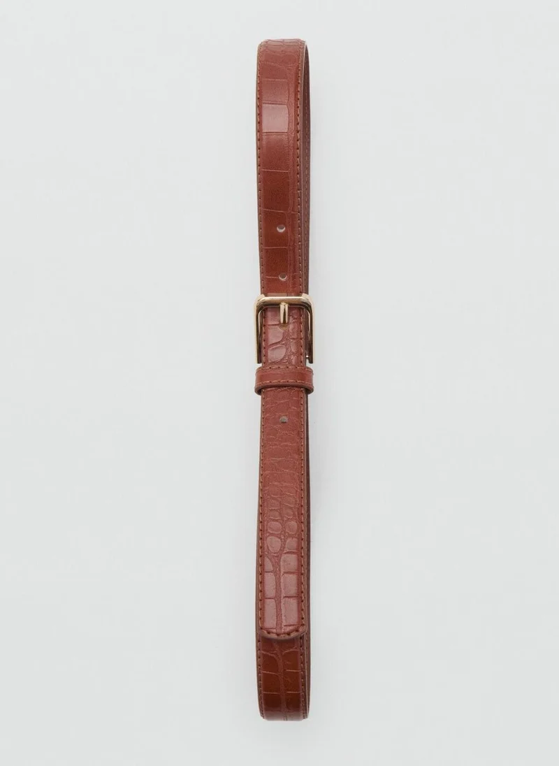 مانجو Fine Croco Leather-Effect Belt