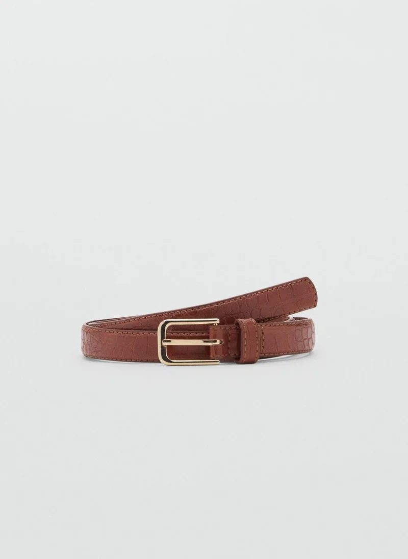 مانجو Fine Croco Leather-Effect Belt