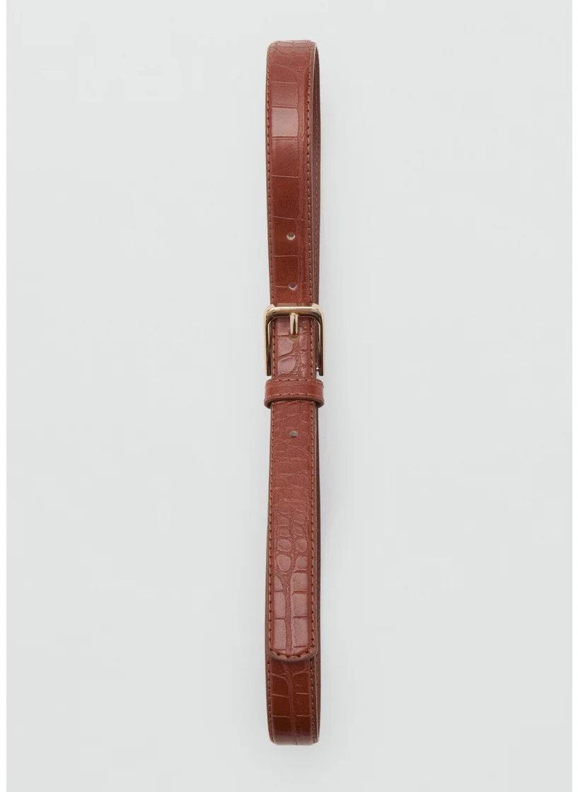 مانجو Fine Croco Leather-Effect Belt