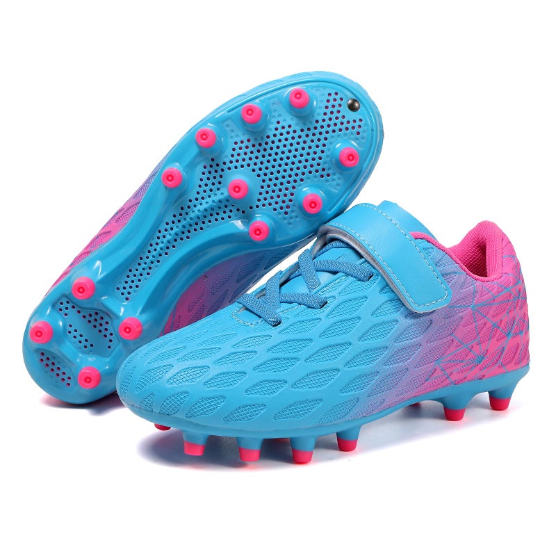 Skerxut Soccer Cleats, Kids Firm Ground Football Shoes, Boys Girls Athletic Outdoor (BPink, Little Kid, 13, Numeric, US Footwear Size System, Medium) - Image 2