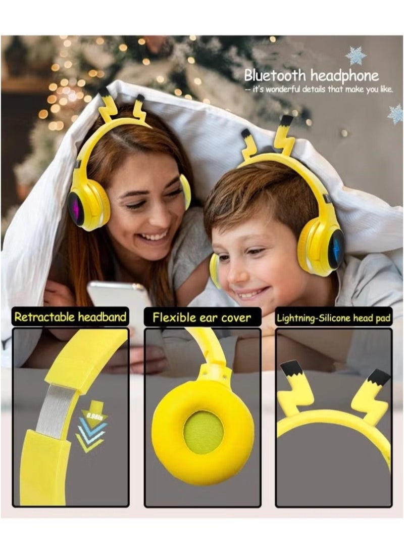 Generic Kids Bluetooth Wireless Headphones, Over-Ear Headphones with Built-in Microphone, On-Ear Wireless Headset for Phones, Tablets, Computers, and Laptops, Cute Gift for Students  - Image 3