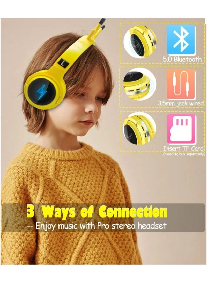 Generic Kids Bluetooth Wireless Headphones, Over-Ear Headphones with Built-in Microphone, On-Ear Wireless Headset for Phones, Tablets, Computers, and Laptops, Cute Gift for Students  - Image 4