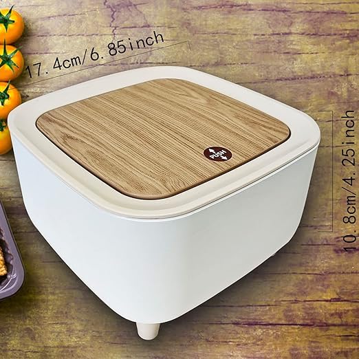 BLURISM Pushbutton Mini Desktop Dustbin with lid Small Trash Bin Desktop Waste Bins Trumpet Desktops Mini Creative Covered Kitchen Living Room Trash Can Rolling Cover Type Desktop - Image 2