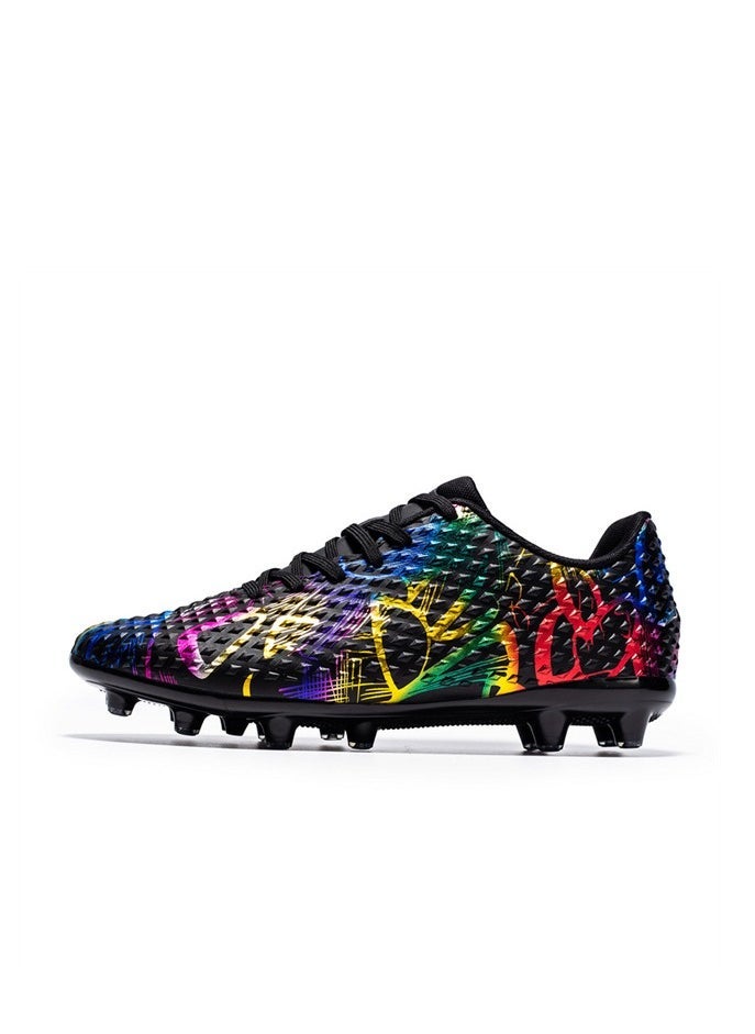 Children's long spike football shoes, FG professional training, unisex, black  - Image 1