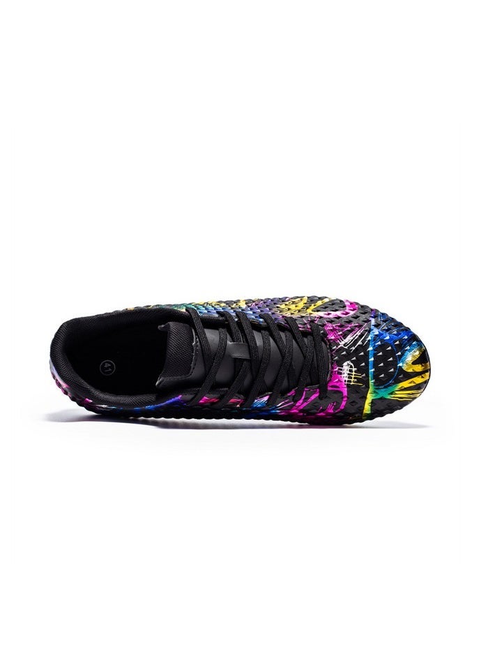Children's long spike football shoes, FG professional training, unisex, black  - Image 4