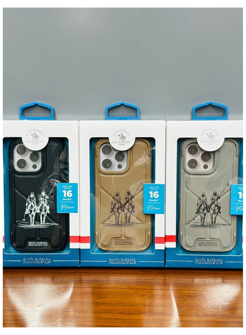 Polo & Racquet Polo & Racquet SBPRC POLO Leather Case with Fold Stand for the iPhone 16 Pro - Black - Image 2