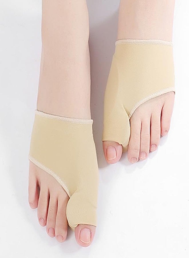VALUEVIBES Bunion Corrector Sleeves, Washable Silicone Toe Brace, Spacers, Fits with Shoes and Socks, Overlapping Toe for Men and Women Universal Size (Beige) (Beige, L (built-in)) - Image 1