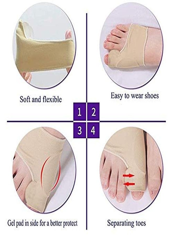 VALUEVIBES Bunion Corrector Sleeves, Washable Silicone Toe Brace, Spacers, Fits with Shoes and Socks, Overlapping Toe for Men and Women Universal Size (Beige) (Beige, L (built-in)) - Image 3