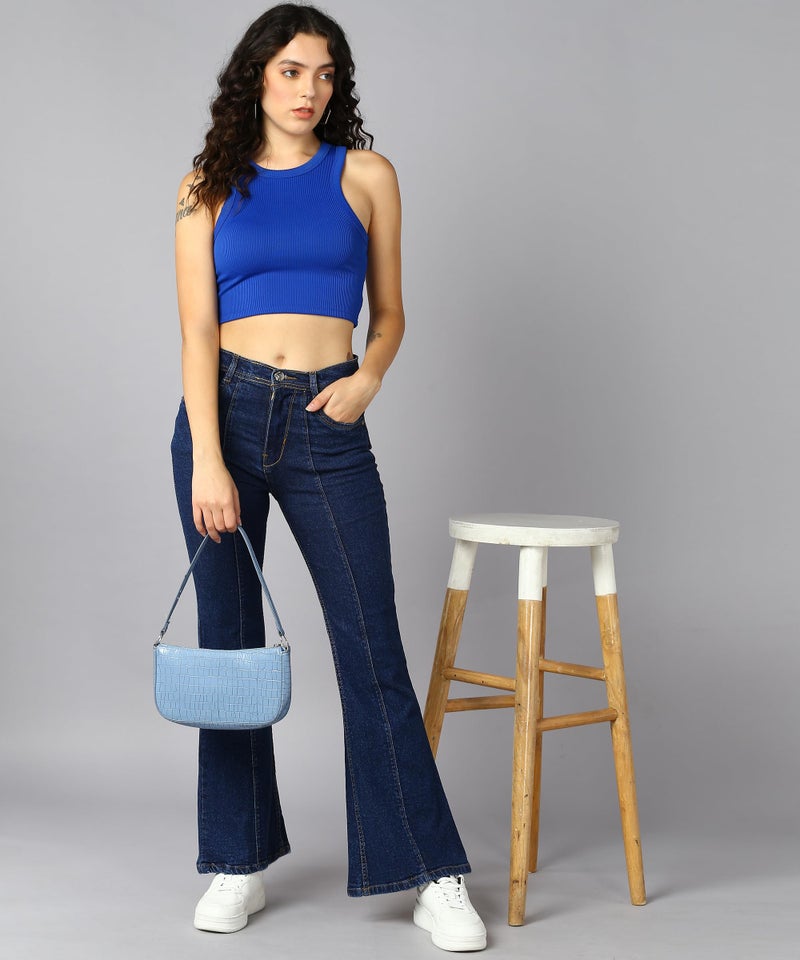 Nifty Women's Denim Wide Leg Jeans (Jean_1452_BSC_40_Blue_40) - Image 3