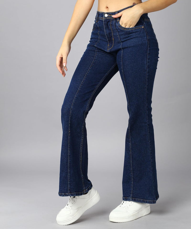 Nifty Women's Denim Wide Leg Jeans (Jean_1452_BSC_40_Blue_40) - Image 4