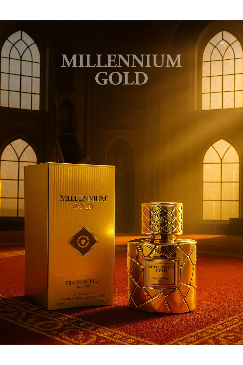 Loui Martin Millennium Gold Eau De Parfum 100ml | Woody Spicy, Fresh & Fruity Fragrance | Elegant & Seductive Scent