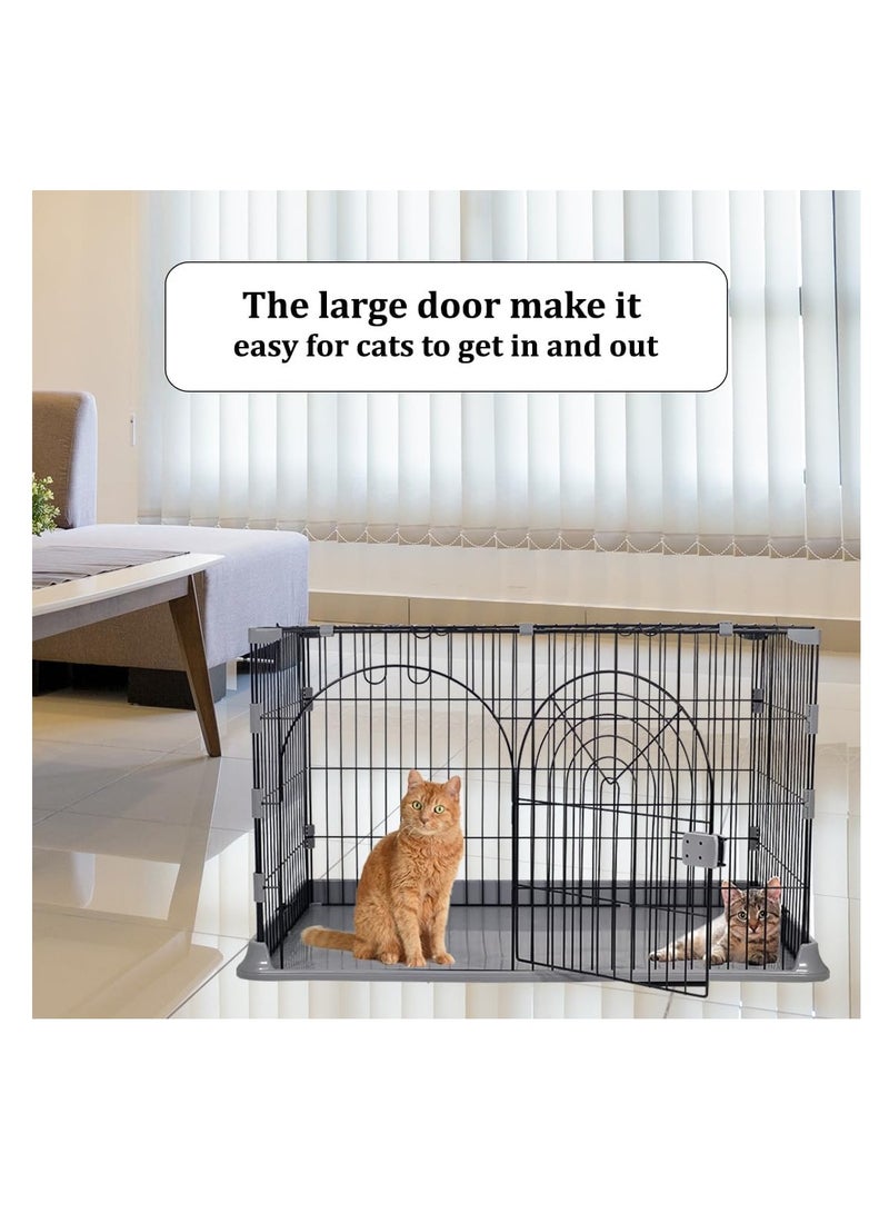 NNC PETS Single-layer pet cage, Ideal for Small to Medium Cats and Dogs, 100 cm Pet Cage with Metal wire, Waterproof base, Main door with Secure lock and Easy to Assemble, Indoor and Outdoor Cage, (Grey) - Image 4