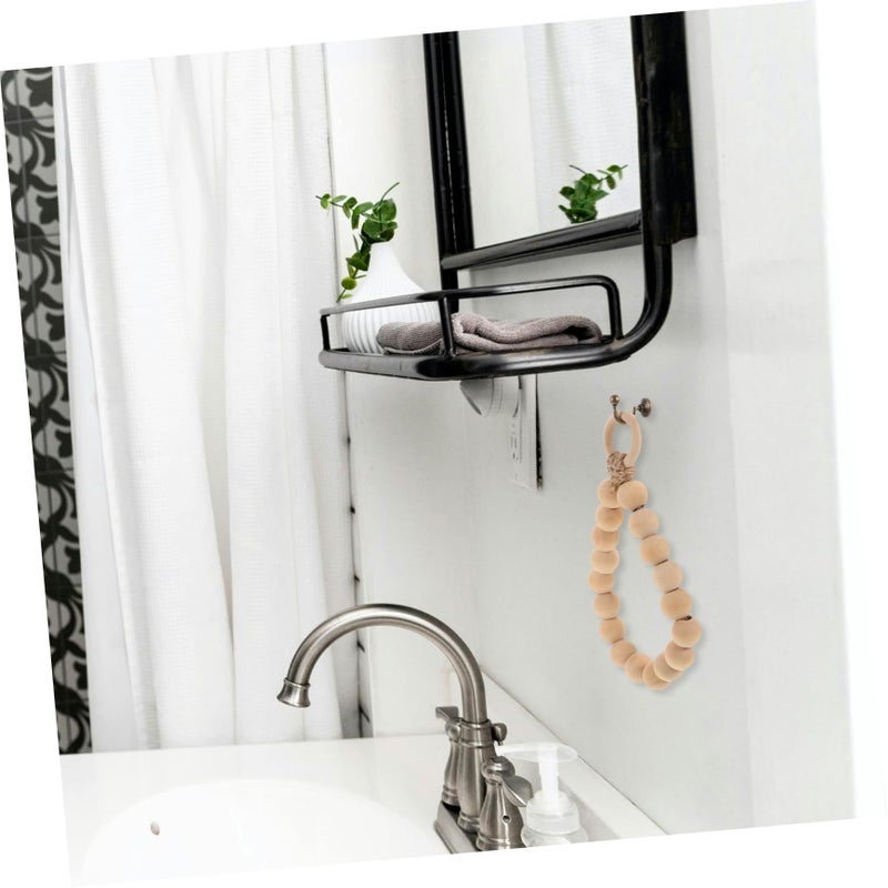 Wooden Towel Holder Wall Mounted Bead Design For Kitchen And Bathroom - Image 4