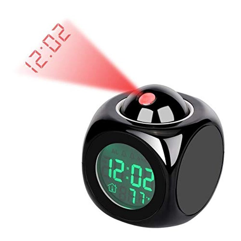 JINN Alarm Clocks - Digital LED Alarm Clock Large Number Desk Clocks Electronic Led Wall Clock Display Watch Modern Home Decoration (Black)
